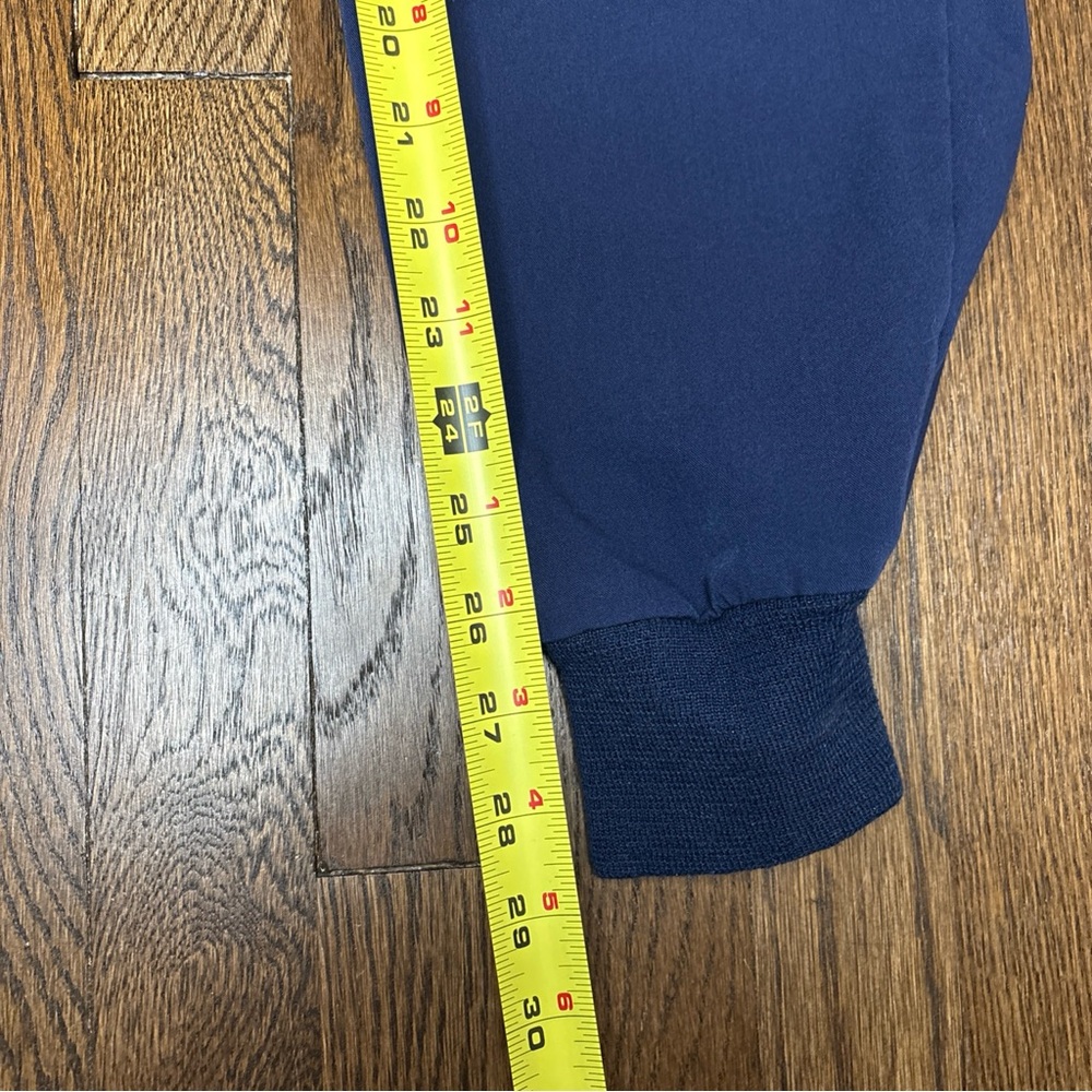 Figs Jogger Scrub Pants Navy Blue With Gray Drawstring - Sz M - Picture 3 of 5